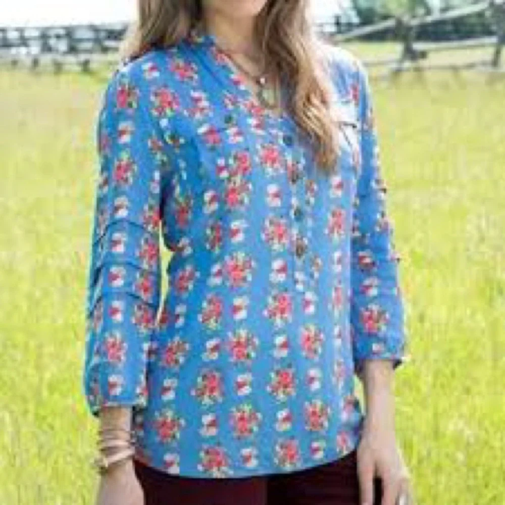 Matilda Jane Floral Tunic Top Women’s Small Boho Button Front Blouse - Picture 1 of 3
